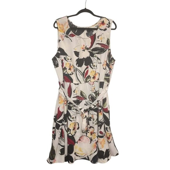 Signature Collection Dress Women Size 2X Multicolor Floral Sleeveless Scoop Neck - Picture 2 of 11